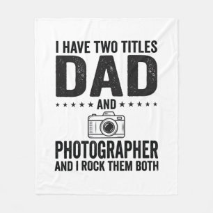 Dad Photographer Vintage Engraving Shirt Design_1 Fleece Blanket