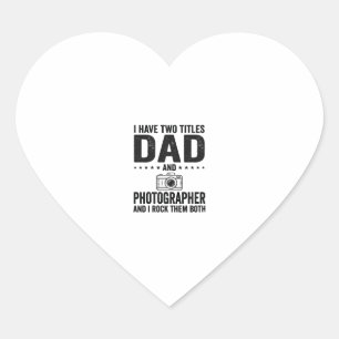 Dad Photographer Vintage Engraving Shirt Design_1 Heart Sticker