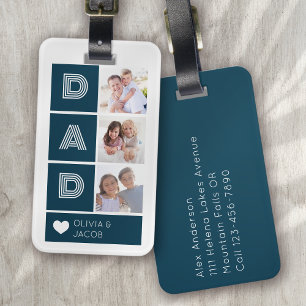 Dad Photos Heart Luggage Tag