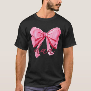 Dad Pink Bow Birthday Baby Shower Family Pink Ribb T-Shirt