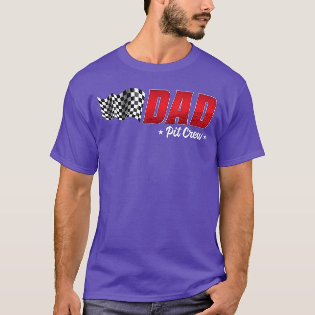 Dad Pit Crew Race Birthday Family Racing Adult Men T-Shirt (Front)
