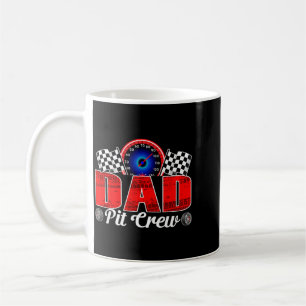 Dad Pit Crew Racing Family Race Car Birthday Boy Coffee Mug