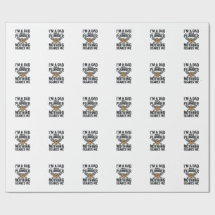 Dad Plumber Nothing Scares Me Vintage Shirt Design Wrapping Paper