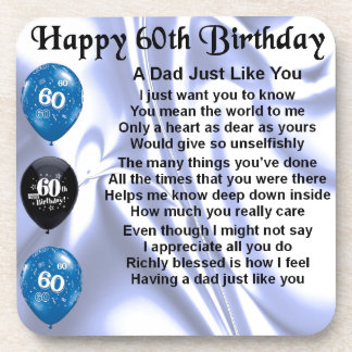 Dad Poem 60th Birthday Coaster