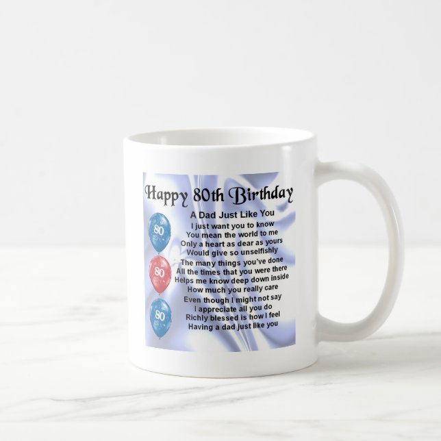 Dad Poem  80th Birthday Coffee Mug (Right)