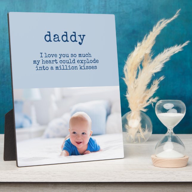 Dad Poem and Custom Baby Boy Photo Plaque (Side)