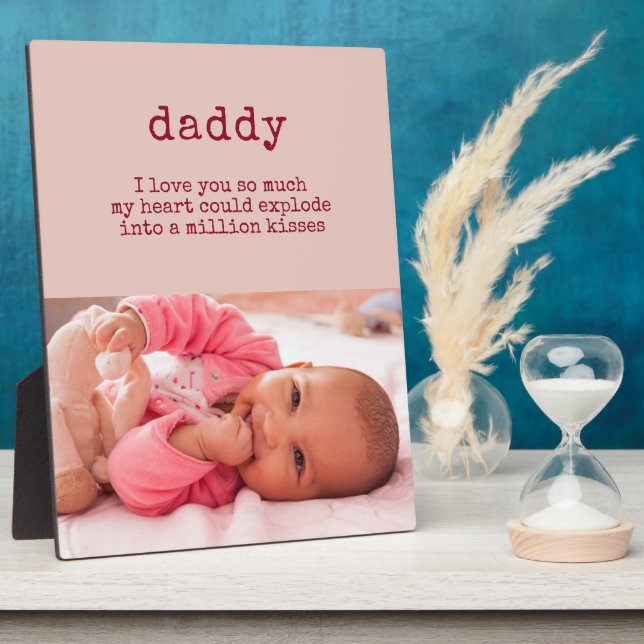 Dad Poem and Custom Baby Girl Photo Plaque (Side)