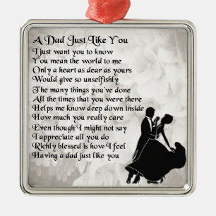 Dad Poem  -  Ballroom Dancers Metal Tree Decoration