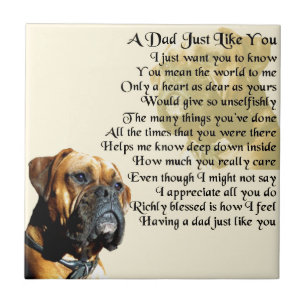 Dad Poem - Boxer Dog Design Tile