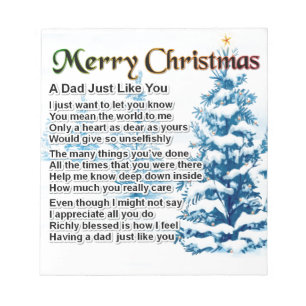 Dad Poem - Christmas Design Notepad