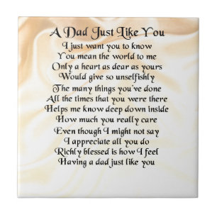 Dad Poem - Cream Silk Design Tile