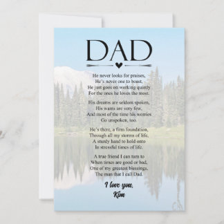 Dad Poem Father's Day Personalised Holiday Card