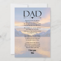 Dad Poem Father's Day Personalised Holiday Card