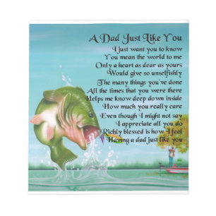 Dad Poem - Fishing Design Notepad