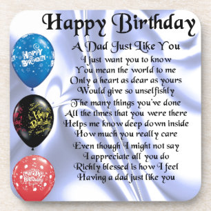 Dad Poem Happy Birthday Coaster