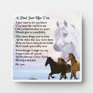 Dad  Poem Plaque  -  Horses  Design