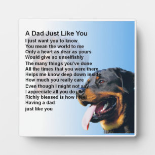 Dad Poem Plaque - Rottweiller Dog Design