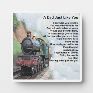 Dad  Poem Plaque  -  Train  Design