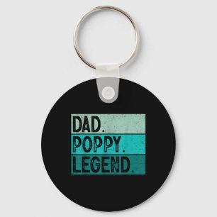 Dad Poppy Legend - Vintage Distressed Bold Poppy G Key Ring
