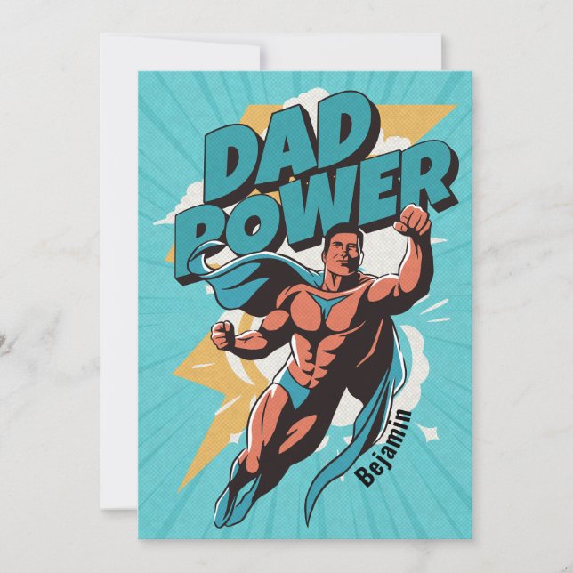 Dad Power Personalised Father's Day Card (Front)
