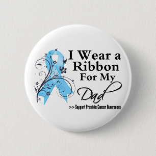 Dad Prostate Cancer Ribbon 6 Cm Round Badge