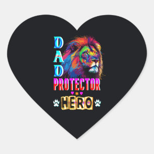 Dad Protector Hero Heart Sticker