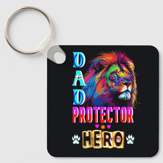 Dad Protector Hero Key Ring (Front)