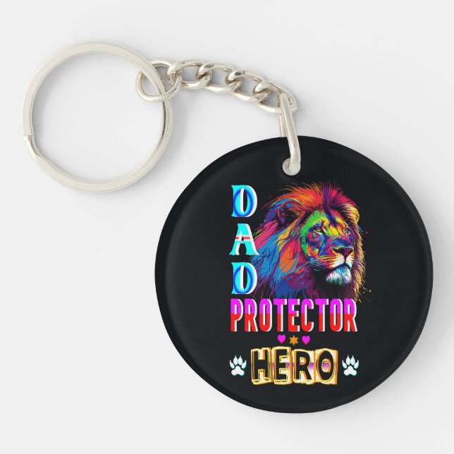 Dad Protector Hero Key Ring (Front)