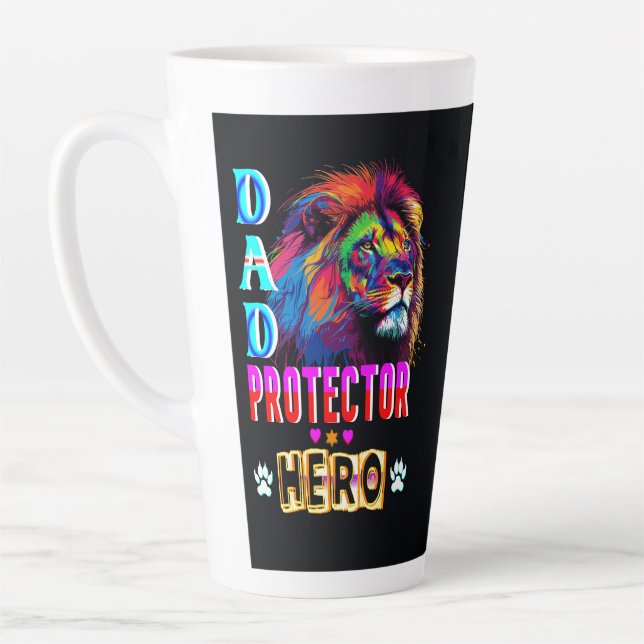 Dad Protector Hero Latte Mug (Left)