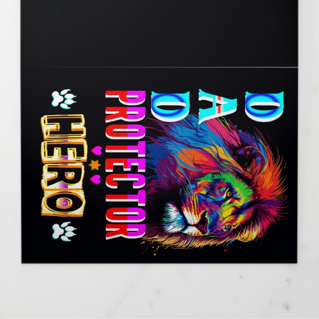 Dad Protector Hero Tri-Fold Holiday Card (Cover)