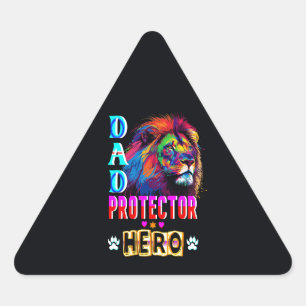 Dad Protector Hero Triangle Sticker