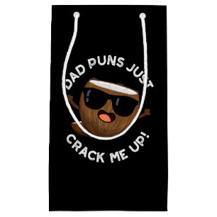 Dad Puns Crack Me Up Funny Coconut Pun Dark BG Small Gift Bag