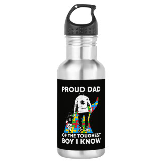Dad Puzzle Autism Awareness Gift for Birthday 532 Ml Water Bottle