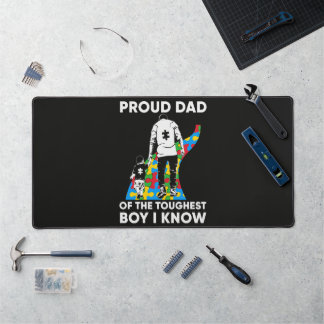 Dad Puzzle Autism Awareness Gift for Birthday Desk Mat