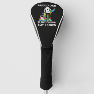 Dad Puzzle Autism Awareness Gift for Birthday Golf Head Cover
