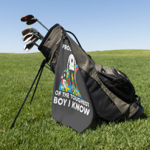 Dad Puzzle Autism Awareness Gift for Birthday Golf Towel