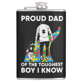Dad Puzzle Autism Awareness Gift for Birthday Hip Flask