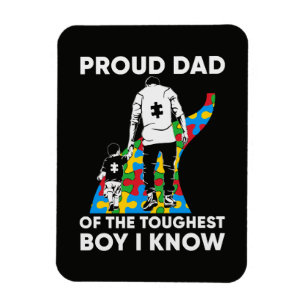 Dad Puzzle Autism Awareness Gift for Birthday Magnet
