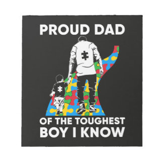 Dad Puzzle Autism Awareness Gift for Birthday Notepad
