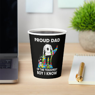 Dad Puzzle Autism Awareness Gift for Birthday Paper Cups