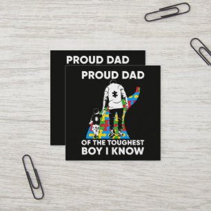 Dad Puzzle Autism Awareness Gift for Birthday Square Business Card
