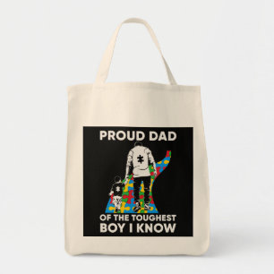 Dad Puzzle Autism Awareness Gift for Birthday Tote Bag