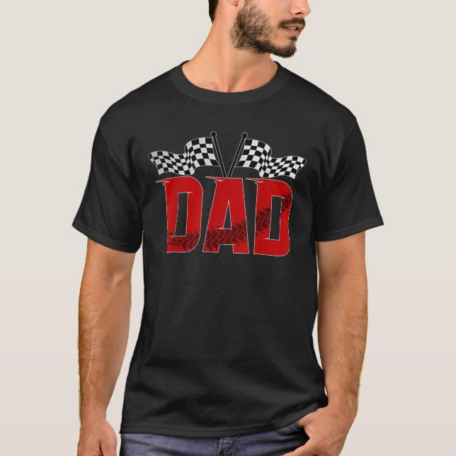 Dad Race Car Matching Family Racing Boy Birthday  T-Shirt (Front)