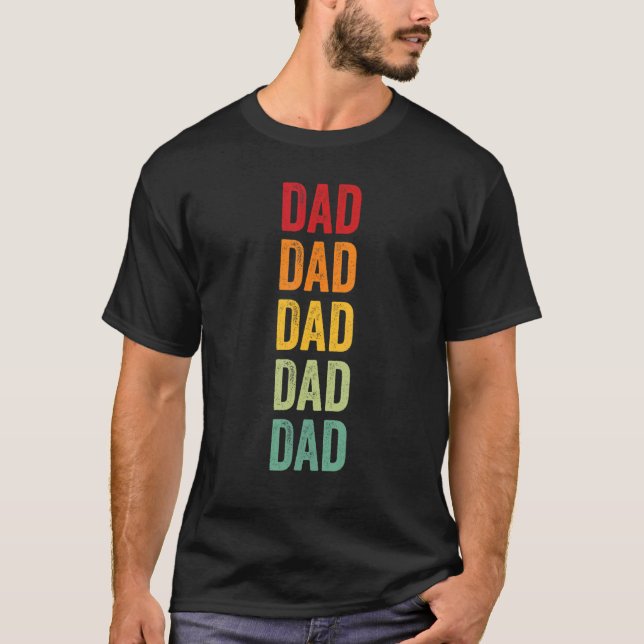 Dad Rainbow Text  Dad Colourful T-Shirt (Front)