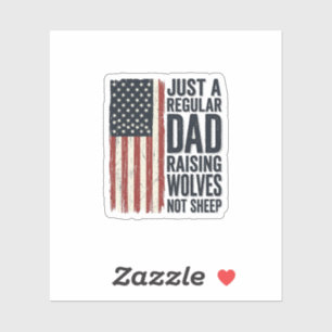 Dad Raising Wolves Patriotic Vintage Shirt Design_