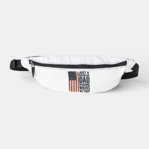 Dad Raising Wolves Patriotic Vintage Shirt Design_ Bum Bags
