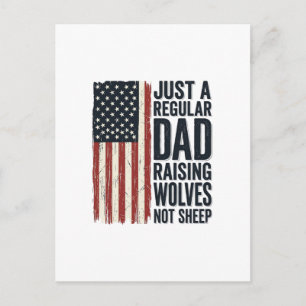 Dad Raising Wolves Patriotic Vintage Shirt Design_ Postcard