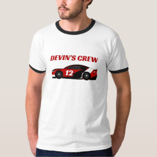 Dad Red Race Car Crew Birthday Party T-Shirt
