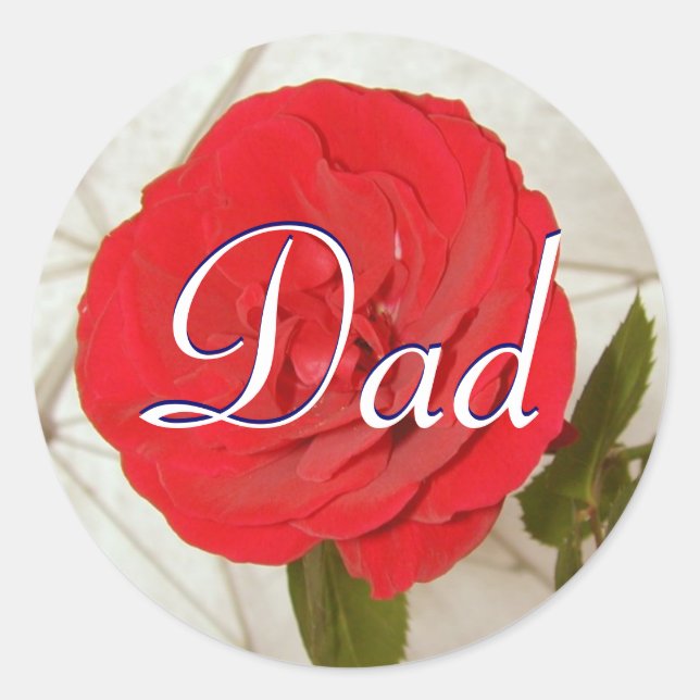 Dad Red Rose Sticker (Front)