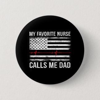 Dad Registered Nurse USA Flag Quote 6 Cm Round Badge